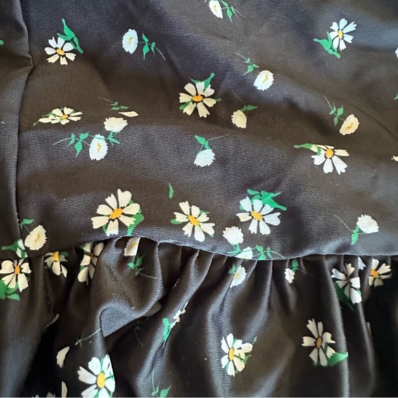 Women's Floral Black and Teal Swimsuit - Picture 3 of 4